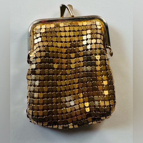 Vintage Whiting & Davis Gold Tone Mesh Evening Purse Cigarette Glasses Case TWO! - Picture 3 of 7